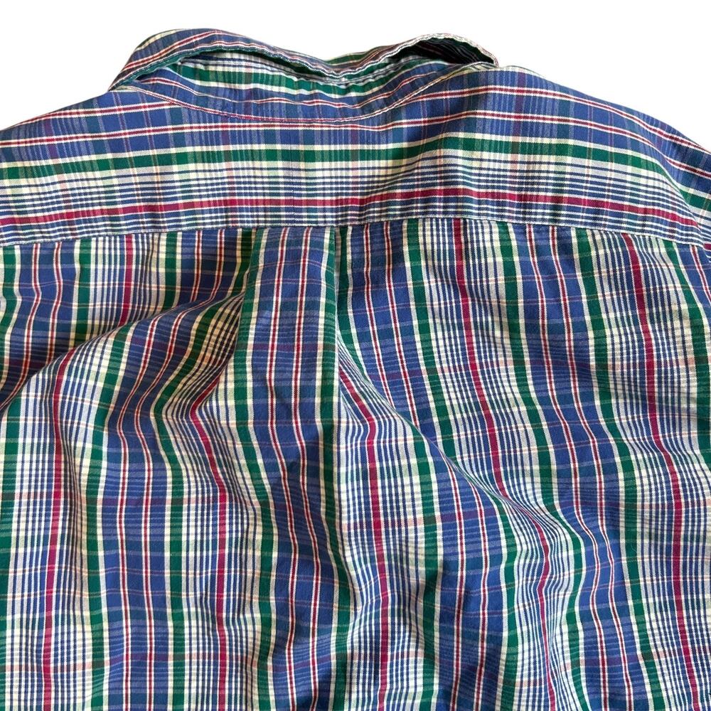 Ralph Lauren Blake Plaid Shirt 2-Ply Cotton Blue Green Pink L - Picture 6 of 15